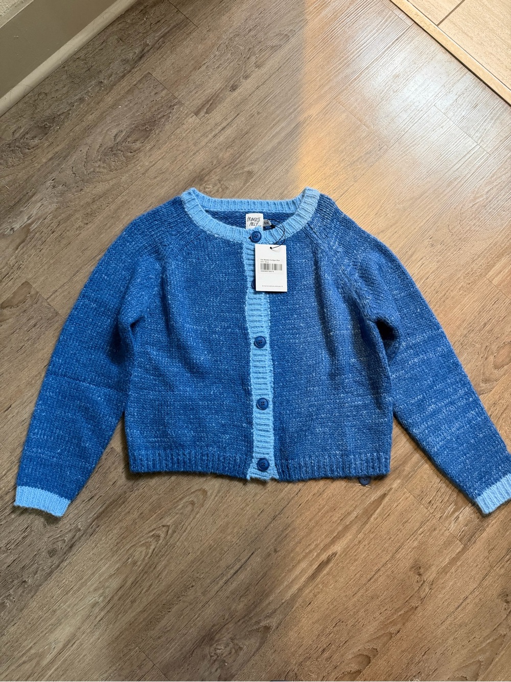 Princess Polly Two-Tone Blue Button-Up Cardigan